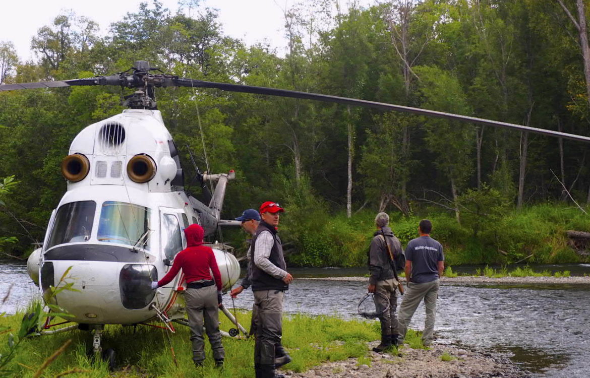 Helicopter fly fishing